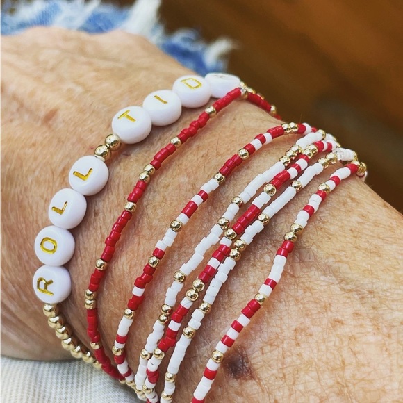 Ole Miss Sterling-silver Rebels bracelet + Set of 5 miyuki seed bead bracelets - Picture 4 of 11